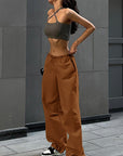 Casual Drawstring Waist Cargo Pants for Women