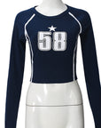 Trendy Women's Long Sleeve T-Shirt with Print