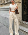 Summer Casual Two-Piece Set with Sleeveless Top and Long Pants