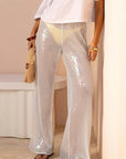 Stylish Sheer Mesh Wide Leg Pants for Women
