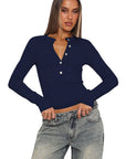 Fashionable Solid Color Button Cardigan for Women