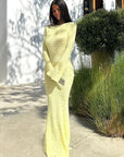Elegant Backless Long Sleeve Dress