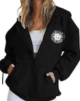 Plus Size Zip-Up Hoodie Cardigan for Women