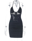 Sexy Lace Cami Dress with V-Neck and Backless Design