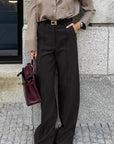 Chic Black Wide Leg Suit Pants for Women