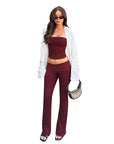 Stylish Sleeveless Crop Top and Pants Set