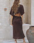 Sexy Backless Crop Top Skirt Set for Women