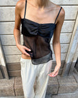 Fashionable Black Sheer Camisole Top for Women