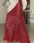Fashion Sequined High Waist Maxi Skirt