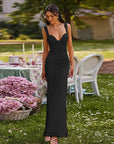 Chic V-Neck Bodycon Maxi Dress