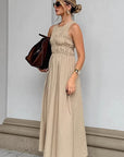 Elegant French Style Khaki A-Line Dress