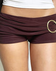Summer Sexy Low Rise Metal Decor Hot Pants