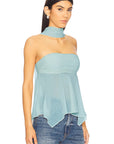 Sexy Sheer Chiffon Strapless Top with Scarf