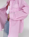 Trendy Pink Striped Loose Shirt for Women