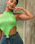 Trendy Hollow Out Crop Top for Women