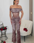 Summer Leopard Print One-Shoulder Jumpsuit