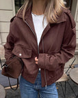 Retro Brown Pilot Jacket for Women