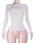 Chic Sheer Lace Long Sleeve Top