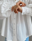 French Style Long Sleeve Cotton Shirt for Women
