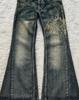 Vintage Y2K High-Waisted Flared Denim Pants