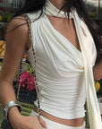 Sleeveless Summer Top with Tie for Women