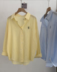New Casual Long Sleeve Striped Polo Shirt