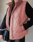 Fashionable Casual Sleeveless Cotton Vest with Zipper