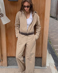 Chic Khaki Utility Jumpsuit for Women