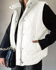 Fashionable Casual Sleeveless Cotton Vest with Zipper
