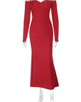 Lace Off-Shoulder Long Sleeve Dress