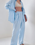 Summer Loose Cotton Linen Two-Piece Set for Women