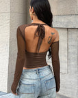 Chic Knotted Off-Shoulder Long Sleeve Top