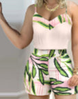 New Women's Yellow Floral Cami Set for Commuting