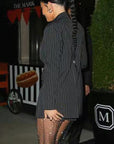 Elegant Striped Pearl Suit Set with Shorts and Pants