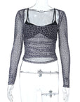 Leopard Print Long Sleeve Slim Top