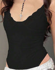 Fashionable Sexy Women's Lace Trim Cami Bodysuit