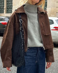 Retro Loose Jacket for Women in Brown
