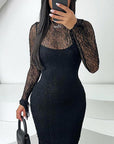 Summer Sexy Lace Long Sleeve Dress