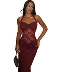 Sexy Lace-Trimmed Sleeveless Bodycon Dress