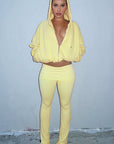 Stylish Solid Color Sweatshirt and Pants Set