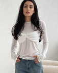Trendy Knit Long Sleeve Top for Women