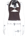 Fashionable Halter Top with Metal Ring
