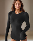 Spring Women's Ribbed Long Sleeve Bodysuit