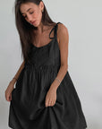 Brown Cotton Linen Dress for Women