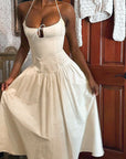 French Style Sexy Hollow Out Long Dress
