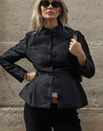 New Style Black Half High Neck Jacket