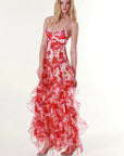 2026 New Women's Chiffon Floral Evening Dress