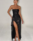 Elegant Strapless Bodycon Dress with Slit