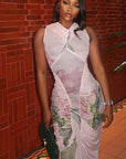 Elegant Floral Print Bodycon Dress for Women