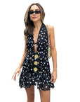 Sexy Polka Dot Deep V Dress for Summer